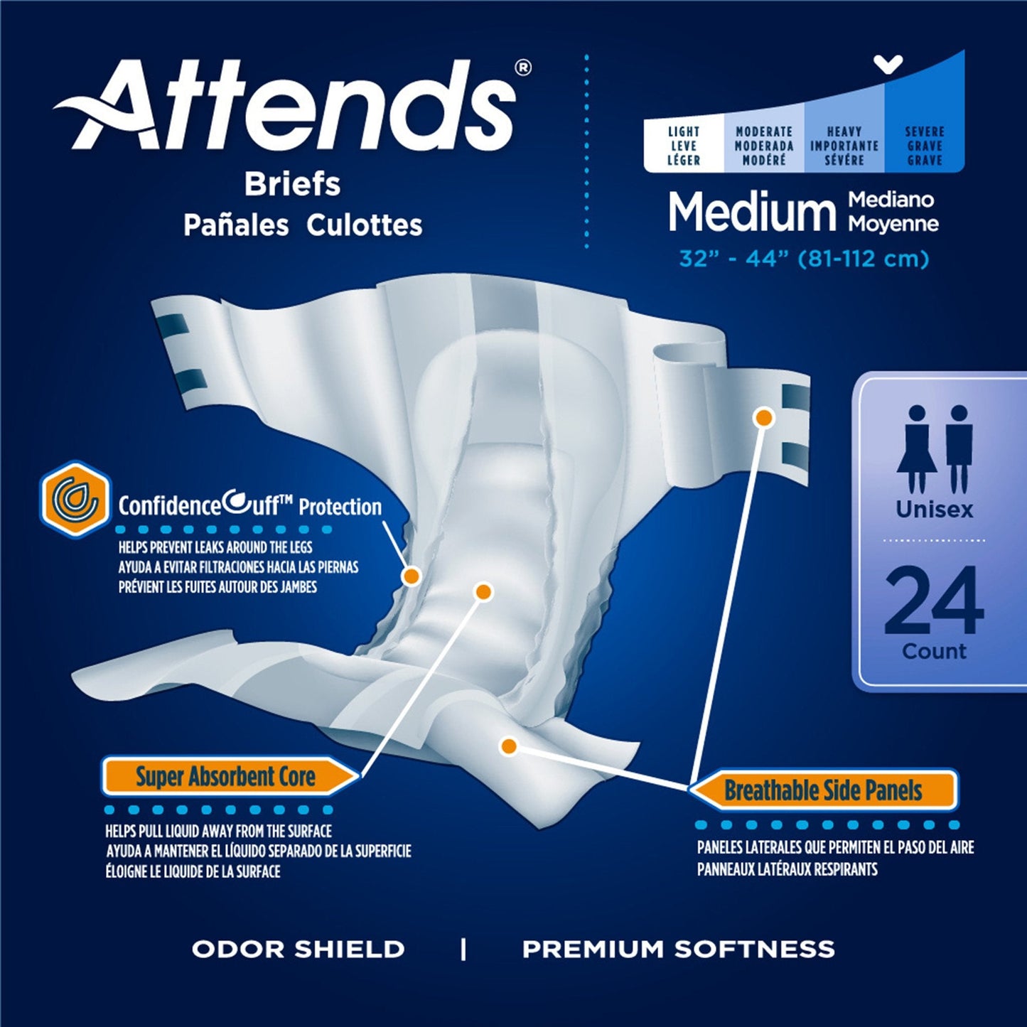 Attends Briefs, Heavy Absorbency