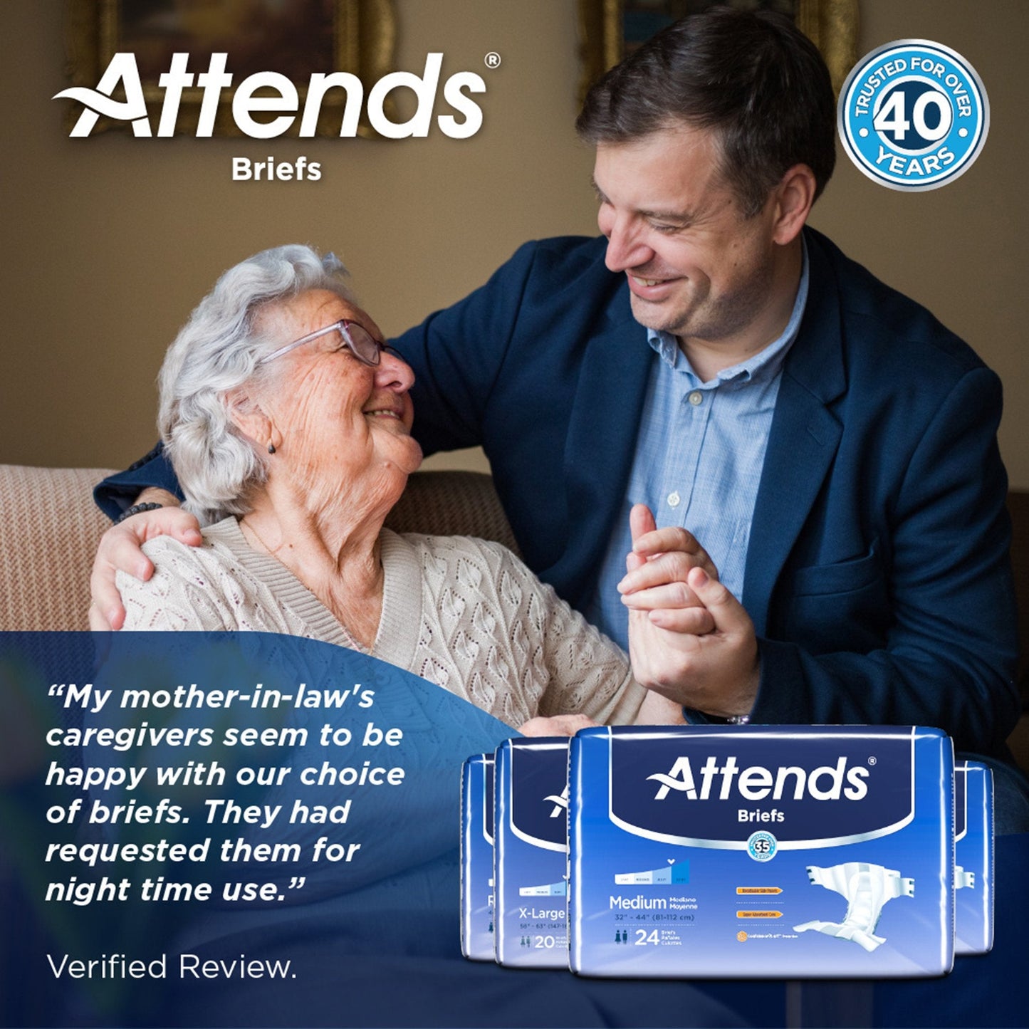 Attends Briefs, Heavy Absorbency